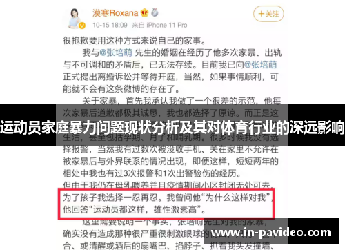 运动员家庭暴力问题现状分析及其对体育行业的深远影响